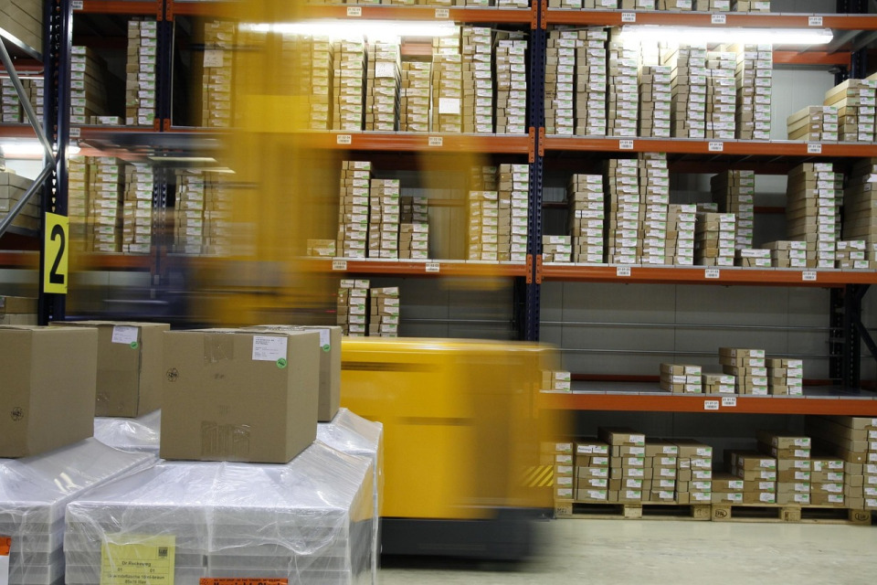 Modern warehouse racks and pallets in Poland